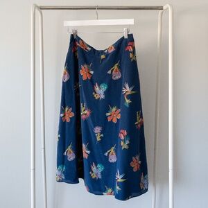 Madewell Bird of Paradise Silk Midi Skirt - Size 6
